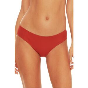 Becca Women Dark Orange Ribbed American Fine Line Swim Hipster Bottom Size M